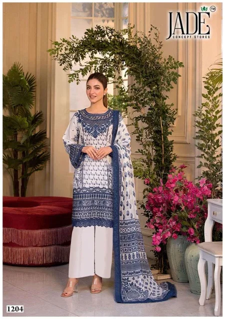 Binsaeed Vol 12 By Jade Lawn Bulk Kurti With Bottom Dupatta Orders In India
